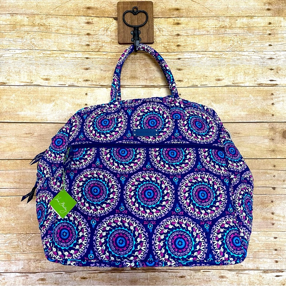 Vera Bradley Ellie Go Around Overnight Tote & Pouch NWT